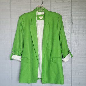 Jules & Leopold Casual Women's Green Open-Front Blazer Jacket. Size M